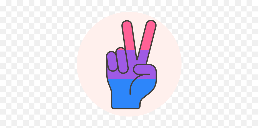 Bisexual Flag Hand Peace Free Icon Of Lgbt Illustrations - Bisexual Peace Sign Emoji,Bisexual Emoticon