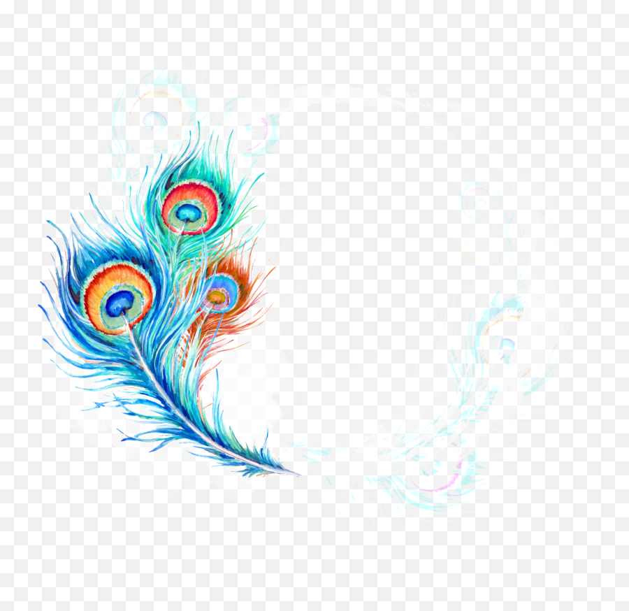 Beautiful Hand Painted Hd Peacock Feather Png - Peafowl Portable Network Graphics Emoji,Peacock Feather Ascii Emoticon