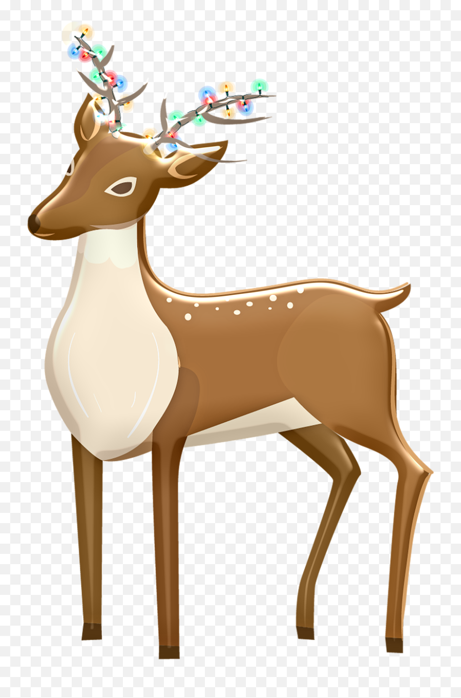 Reindeer Animal Christmas Lights Emoji,Xmas Blinking Reindeer Emoticon