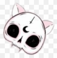 Cat Skull Sticker By Sarah Diann Chapman - Cartoon Cat Skulls Drawings Emoji,Skull Fish Fish Emoji