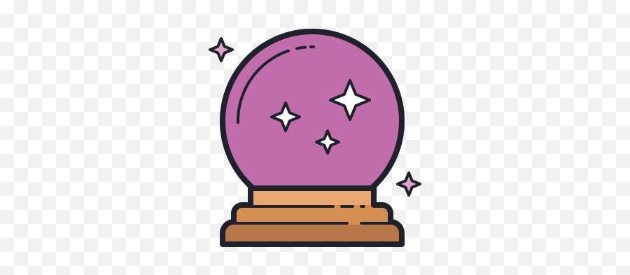 Magic Crystal Ball Icon In Color Hand Drawn Style Emoji,Crystal Ball Emoji
