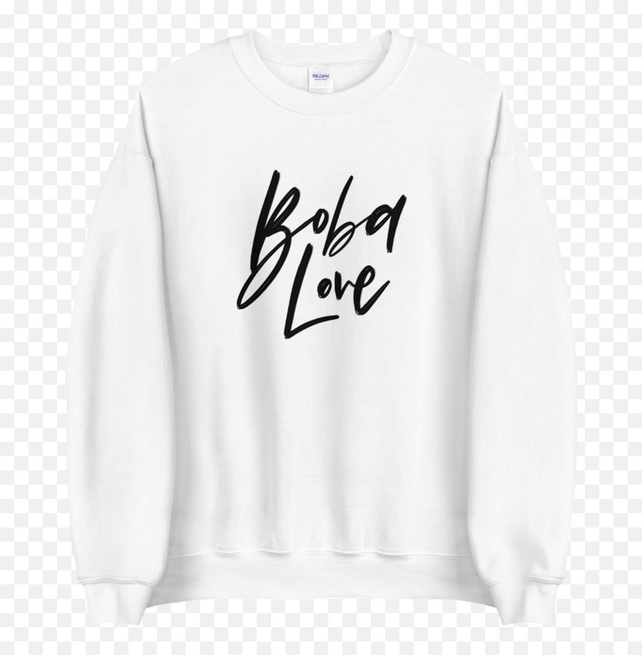 Boba Love Sweatshirt - Long Sleeve Emoji,White Emoji Sweater