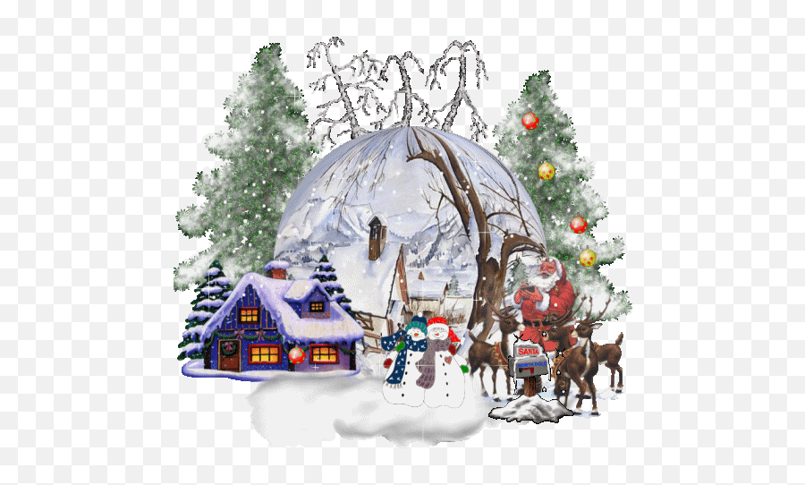 Christmas Scenes Christmas Pictures - Animated Christmas Village Mountain Emoji,Christmas Animated Emoticons Free