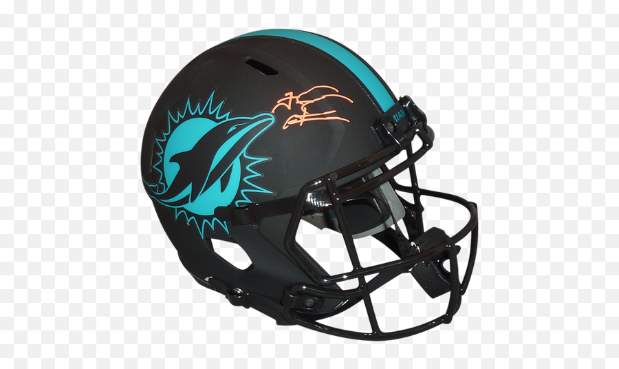 Tua Tagovailoa Autographed Miami Dolphins Eclipse Alternate Deluxe Full - Size Replica Helmet Fanatics Revolution Helmets Emoji,Gators Emoticon Georgia Bulldogs