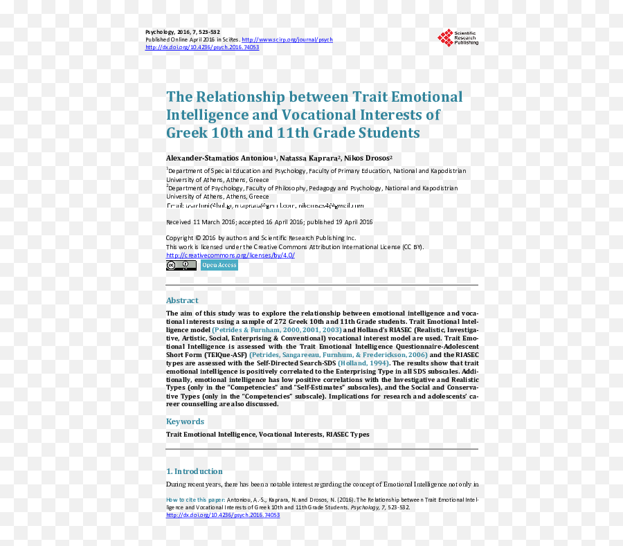 Trait Emotional Intelligence Research Papers - Academiaedu Forensic Analysis Case Study Emoji,Emotions Vrsus Traits