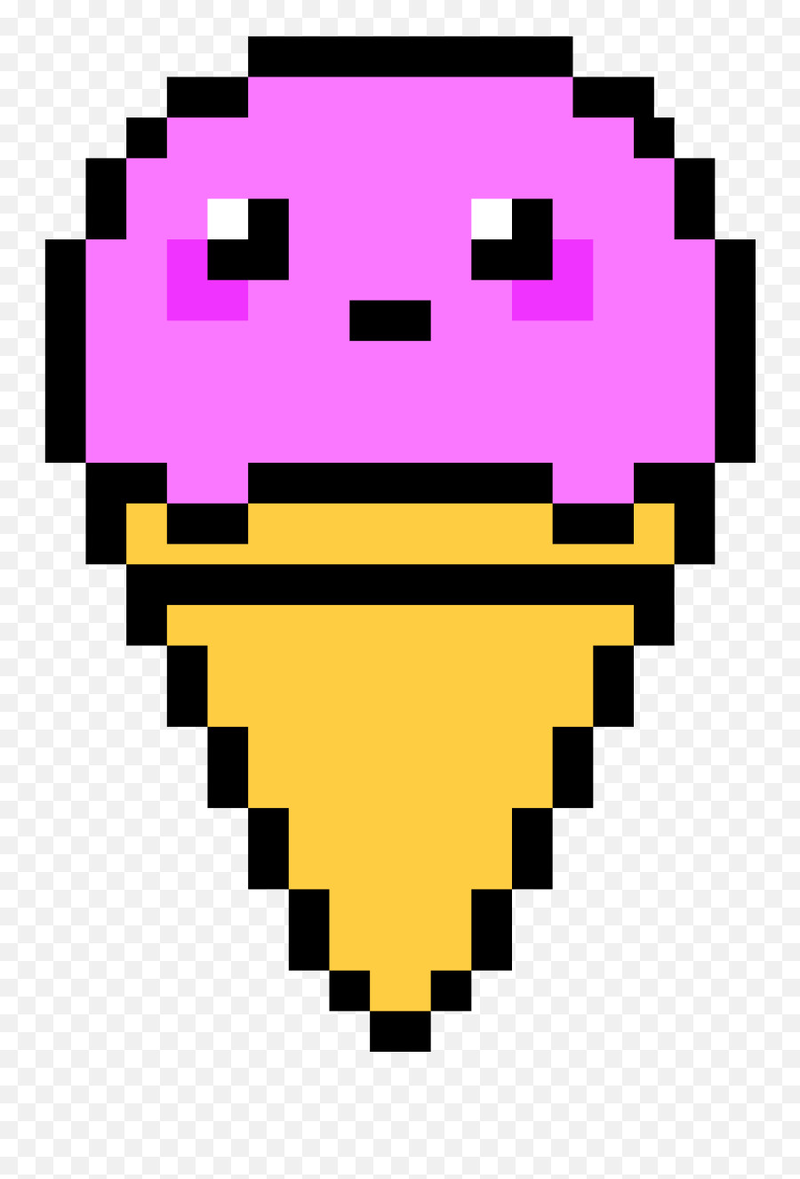 Maker - Ice Cream Cone Pixel Art Clipart Full Size Clipart Ice Cream Pixel Art Kawaii Emoji,Emoji Pixel Art On A Grid