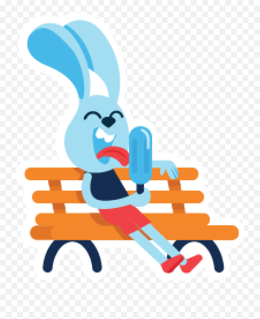 Funny Blue Cartoon Rabbit Sitting - Outdoor Furniture Emoji,Cartoon Face With Emotions Template
