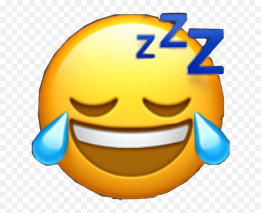 Emoji Sleep Laugh Sticker - Crying Laughing Emoji,Biunny Emoticon