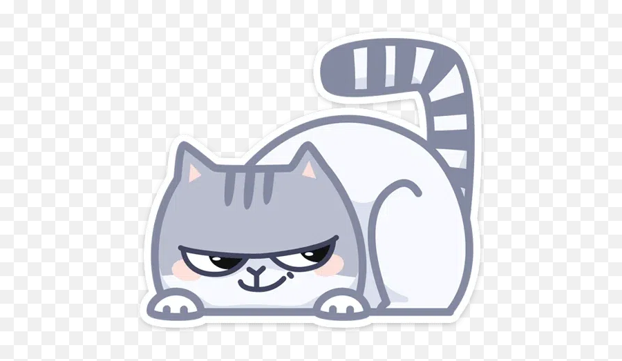 Gray Cat Sticker Pack - Stickers Cloud Emoji,Grumpy Cat Emotion Poster