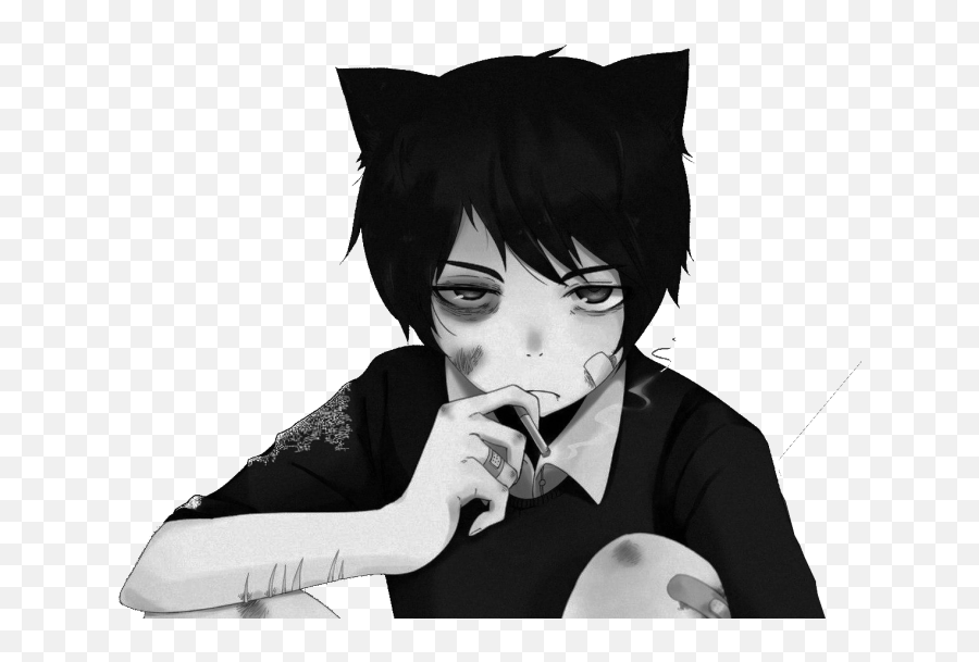 Sad Anime Pfp Black Dark Sad Anime Boy Wallpapers Emoji,Sadanime Emojis No Background