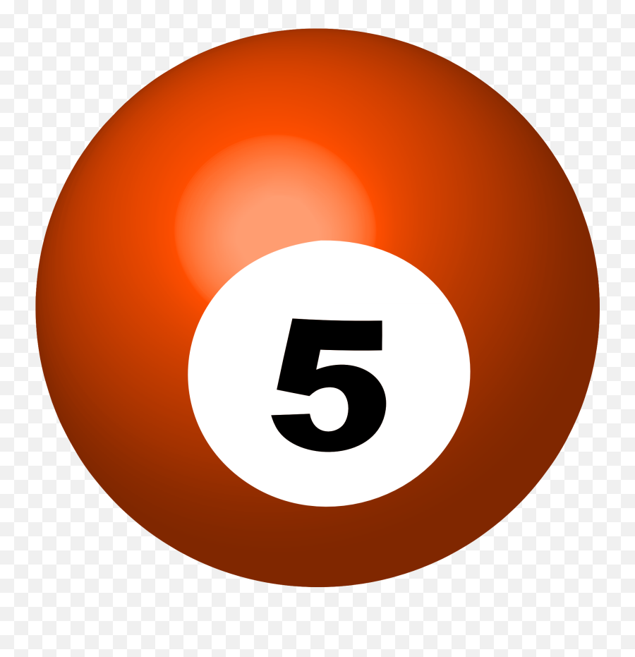 Red Pool Ball With Number 5 As An Illustration Free Image Emoji,Billiards Emoji