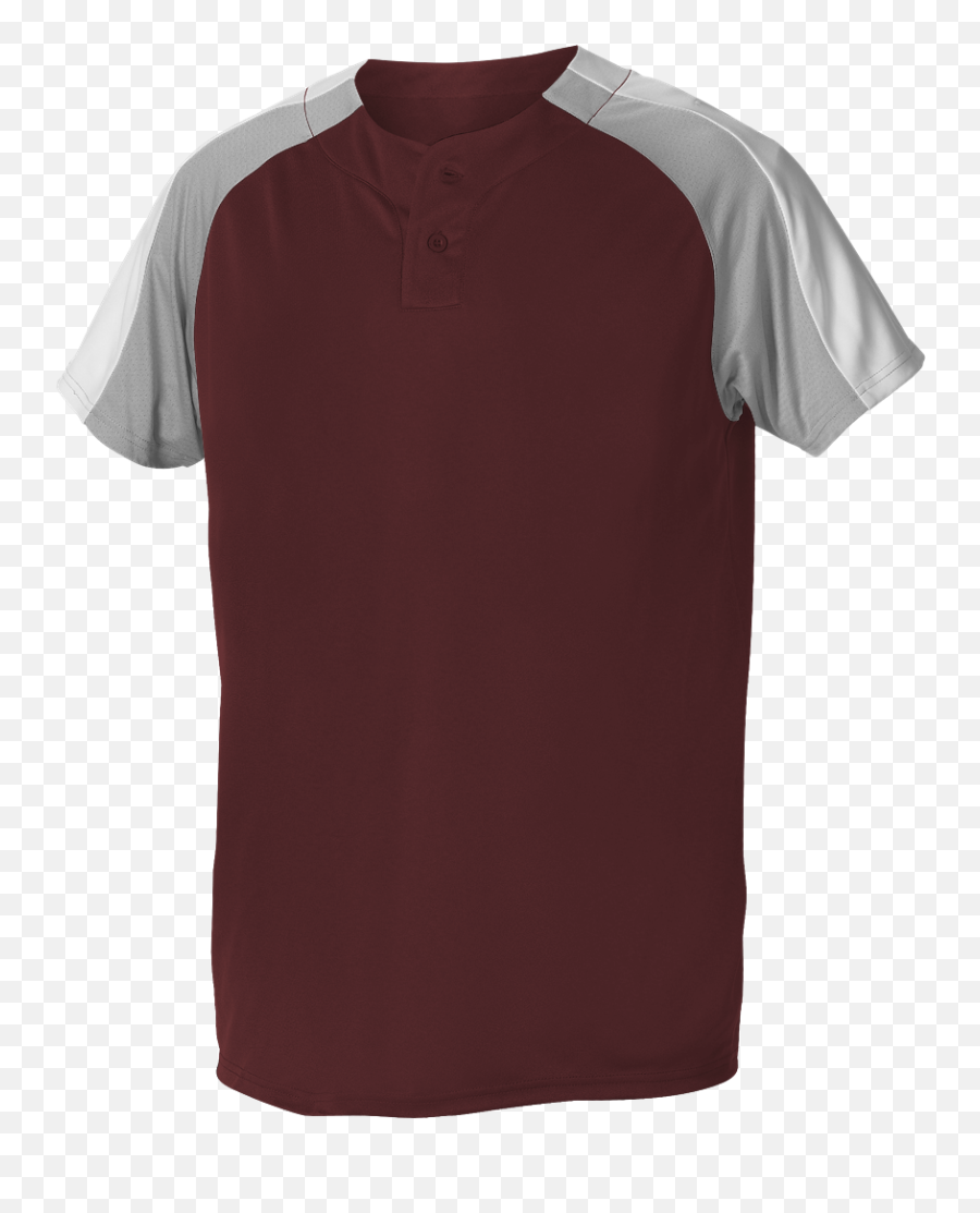 Alleson Athletic - Two Button Henley Baseball Jersey Color Emoji,Images Of Maroon Heart Emoji