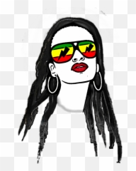 Rastagirl Rasta Dreadlocks Sticker - Transparent Dreads Png Emoji,Dread Emoji