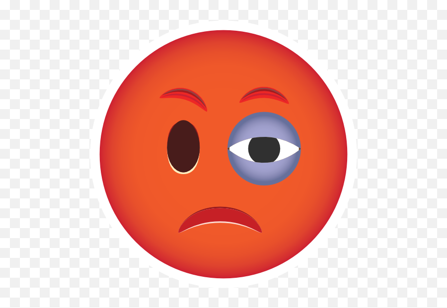Pissed Off Phone Emoji With Black Eye Sticker - Happy,Black Eye Emoticon