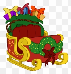 Santas Sleigh - Santa Sleigh Front View Clipart Emoji,Santa Sleigh Emoji