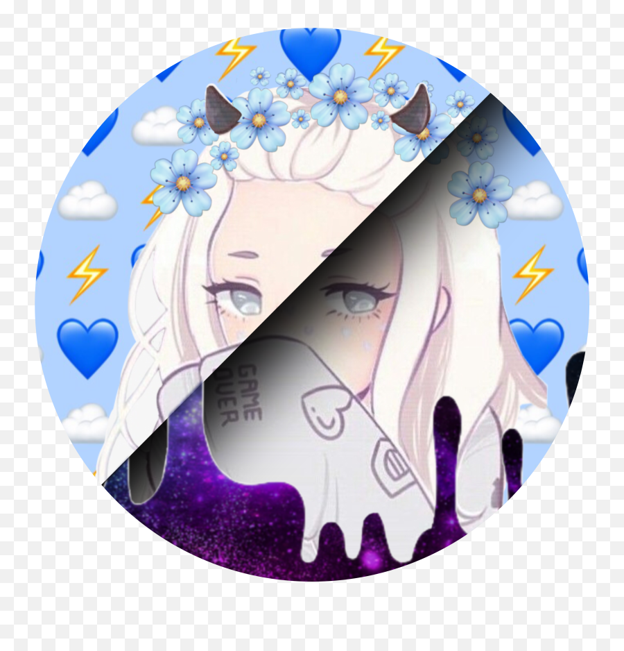Aesthetic Space Blue Emoji Flower Image - Tomboy Hoodie Anime Girls,Space Emoji Art