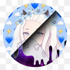 Aesthetic Space Blue Emoji Flower Image - Tomboy Hoodie Anime Girls,Space Emoji Art
