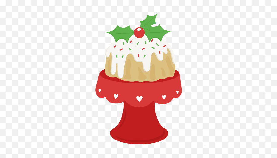 Christmas Foods Watercolor Free Clipart - Transparent Christmas Cake Clipart Emoji,Christmas Pudding Emoticon