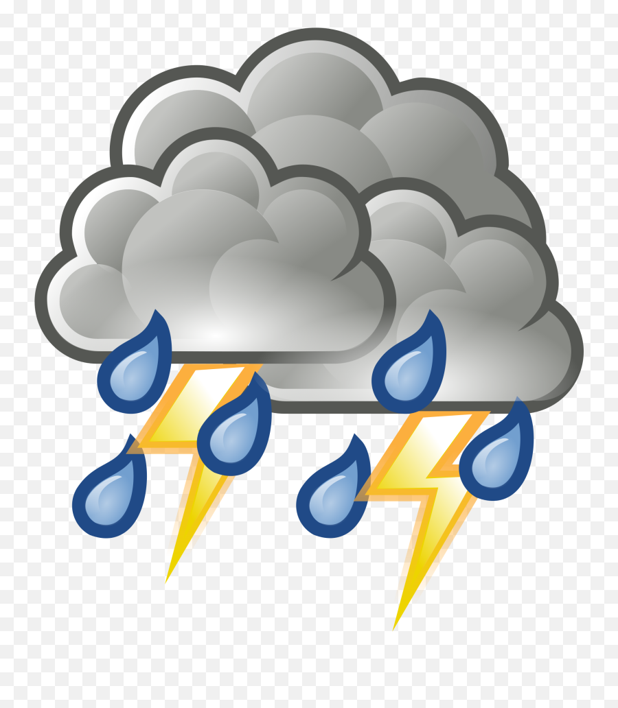 Picture - Thunder And Lightning Clipart Emoji,Rain Emoji