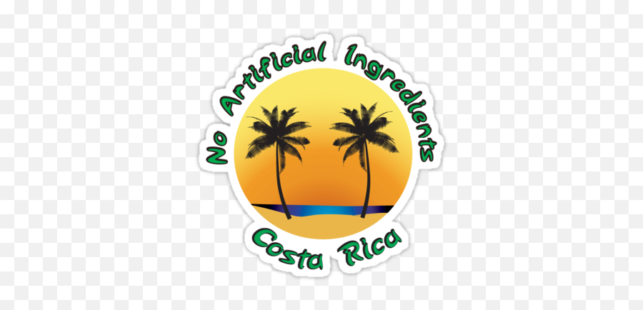 No Artificial Ingredients Sticker - Palm Tree Silhouette Emoji,Costa Rica Flag Emoji