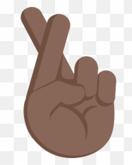 Crossed Fingers Emoji Clipart - Black Crossed Fingers Emoji,Fingers Crossed Emoji