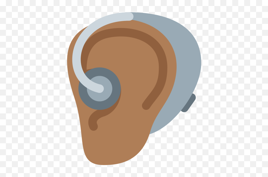Medium Dark Skin Tone Hearing Aid - Language Emoji,Ear Japanese Emoticon