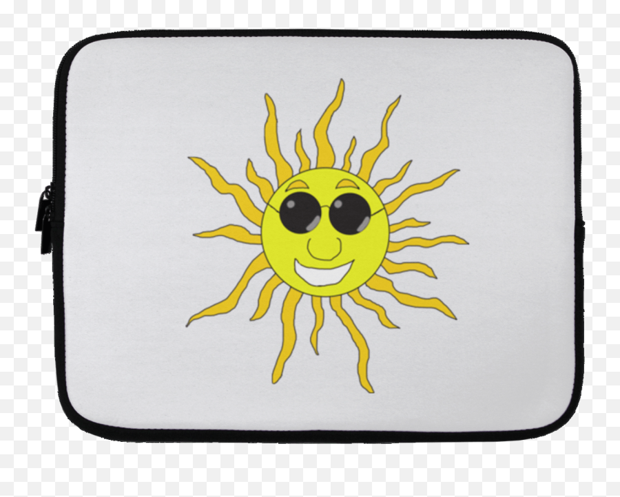 Fun Hipster Sun With Glasses Laptop - Happy Emoji,Emoticon 70s