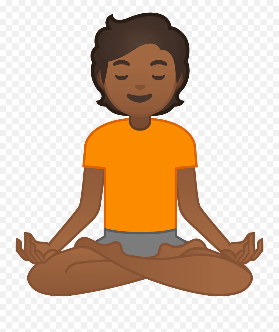 Person In Lotus Position With Dark Skin Tone Medium - Yoga Emoji Png,Emoticons Orange Barrel