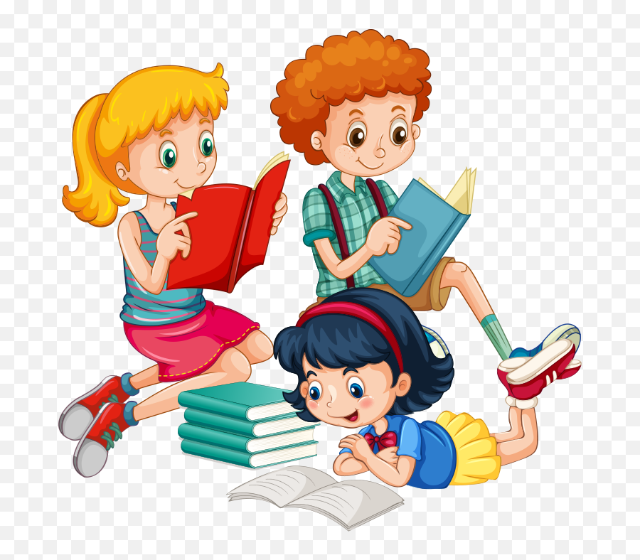 Download Children Reading Books Clipart - Png Download Children Reading Clipart Png Emoji,Childrens Book Emojis