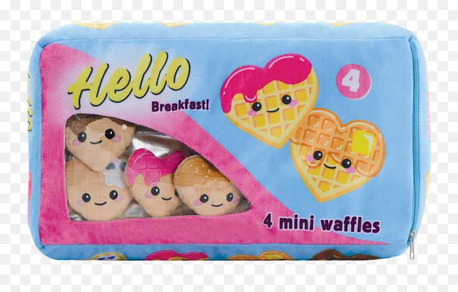 Waffle Time Fleece Pillow - Soft Emoji,Breakfast Waffle Emojis