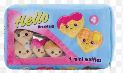 Waffle Time Fleece Pillow - Soft Emoji,Breakfast Waffle Emojis