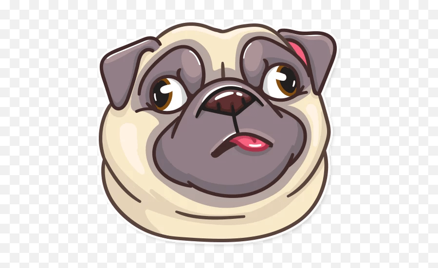 Pug Power Stickers - Live Wa Stickers Emoji,Whatsapp Animal Eat Emojis