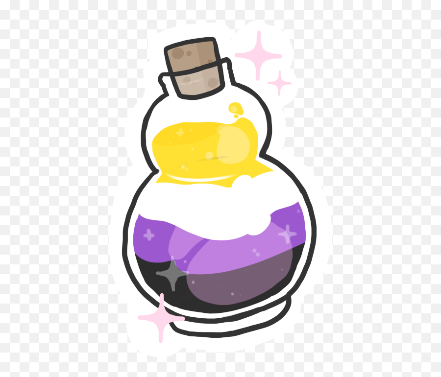 Lgbt Nonbinary Pride Sticker - Bisexual Potion Emoji,Potion Emoji