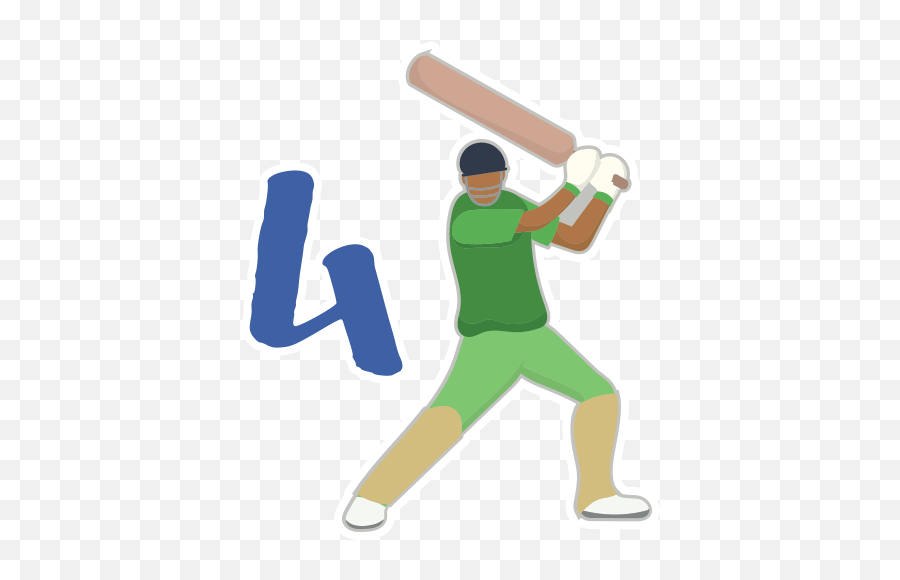 Cricket By Marcossoft - Sticker Maker For Whatsapp Emoji,Cricket Bat And Ball Emoji