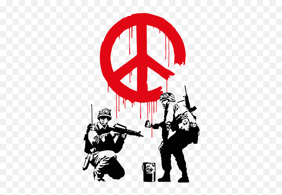 Banksy Peace Sticker - Banksy Cnd Soldiers Emoji,Emoticons Da Paz