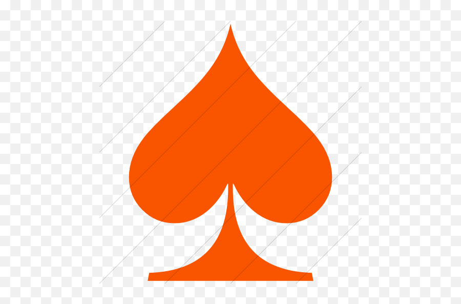 Simple Orange Classica Black Spade Suit - Spades Logo Png Orange Emoji,Emoticons Spade