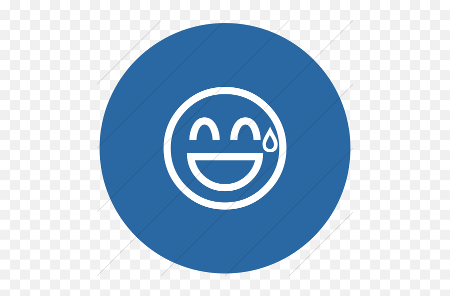 Iconsetc Flat Circle White On Blue Classic Emoticons - Dot Emoji,Cold Emoticon
