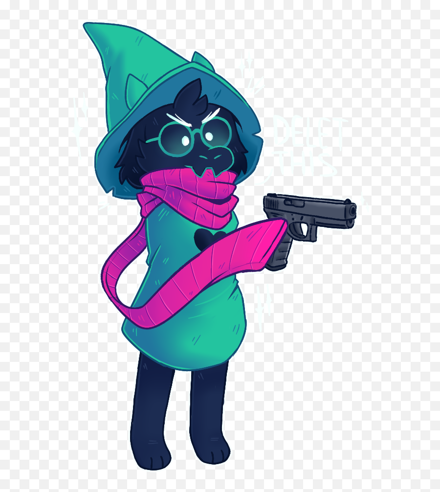 Delet This Ralsei Discord Emoji - Ralsei Holding A Gun,Discord Gun Emoji