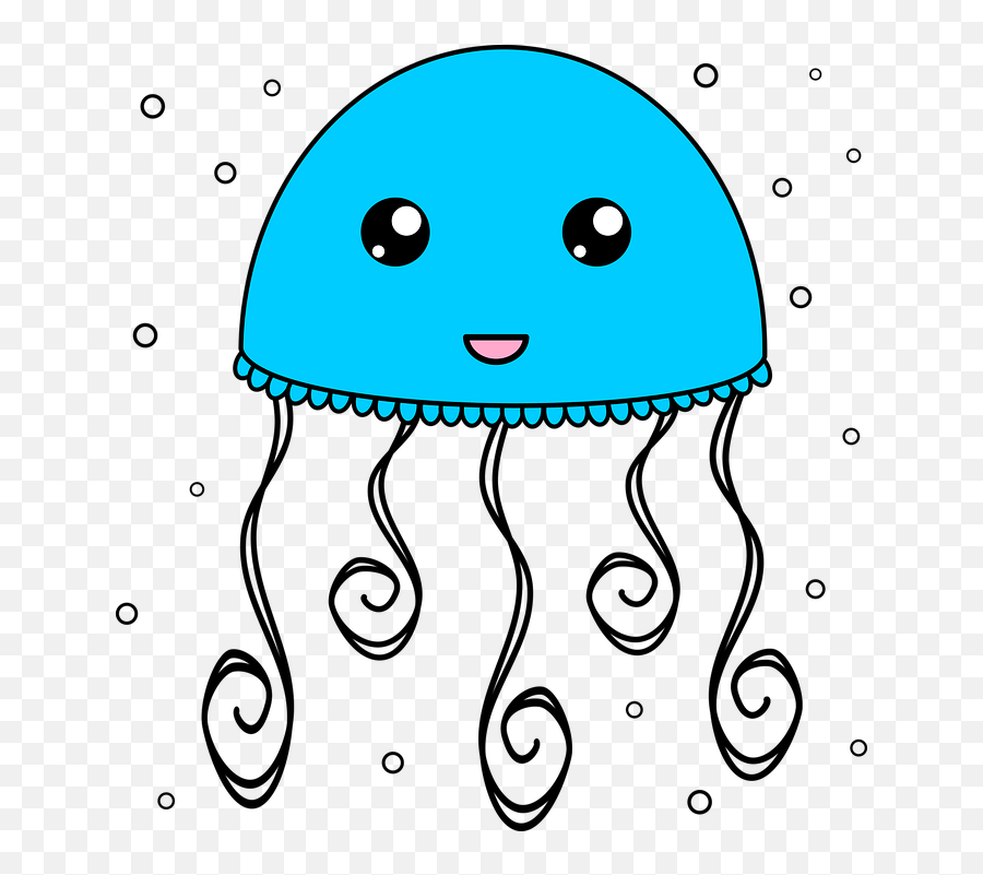 Free Photo Ocean Cartoon Kawaii Sea - Gambar Ubur Ubur Kartun Emoji,Emotions Like Jellyfish