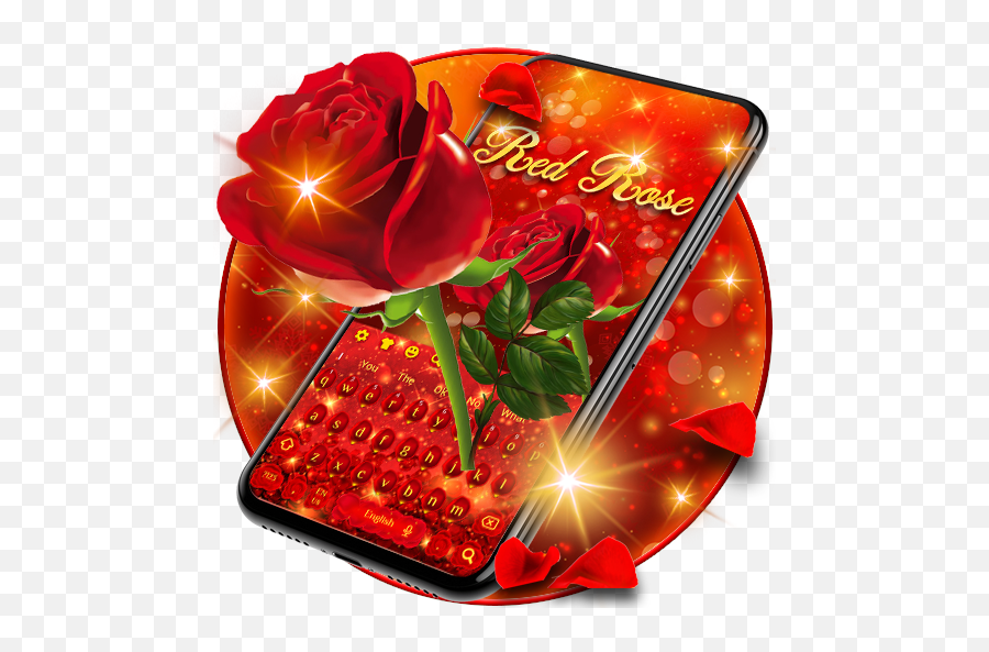 Romantic Red Rose Petals Theme Emoji,Android Red Rose Emoticon