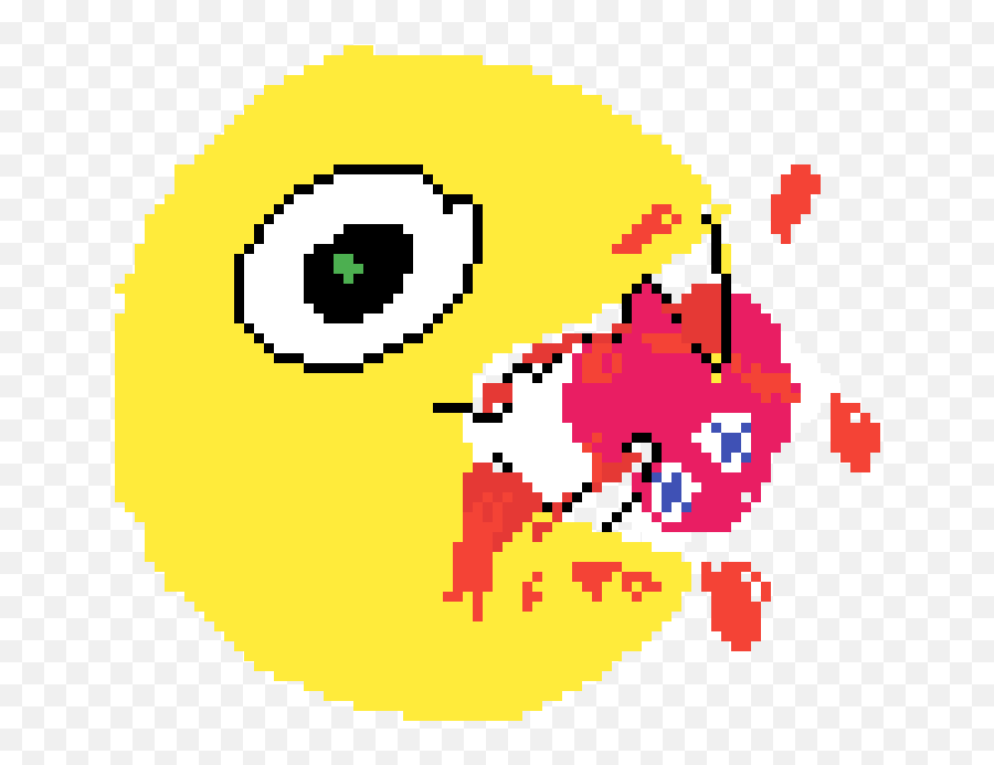 Pixilart - Pacman Eating A Ghost By Jacksonw31 Dot Emoji,Draw Emoji Ghost