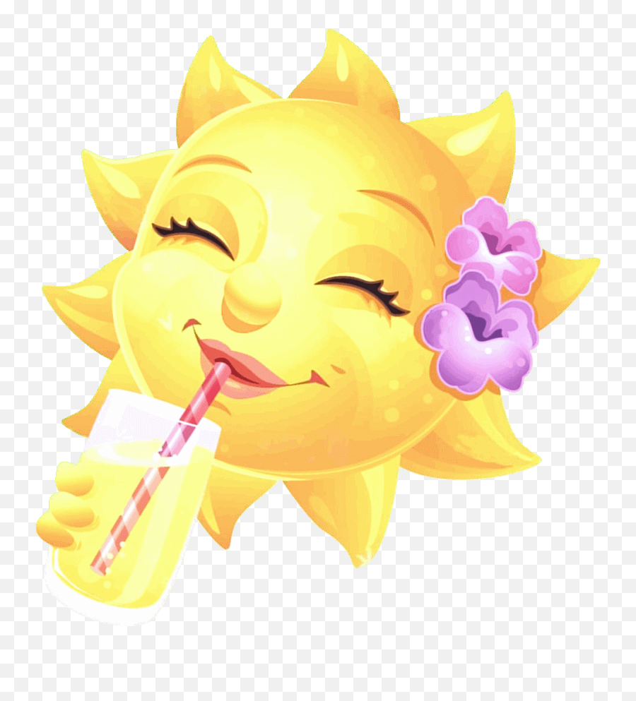 Sonne Mit Drink 04 Animated Emoticons Funny Emoji Faces - Smileys Garten Gif Bilder,Funny Emoji