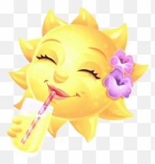 Sonne Mit Drink 04 Animated Emoticons Funny Emoji Faces - Smileys Garten Gif Bilder,Funny Emoji