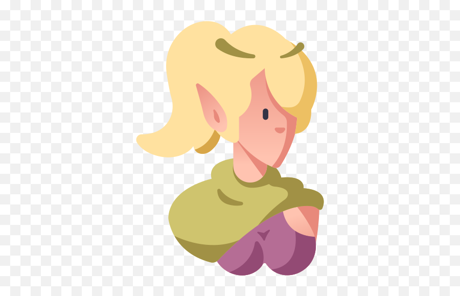 Archer Cartoon Character Elf Fantasy Female Rpg Icon Emoji,Female Elf Emoji