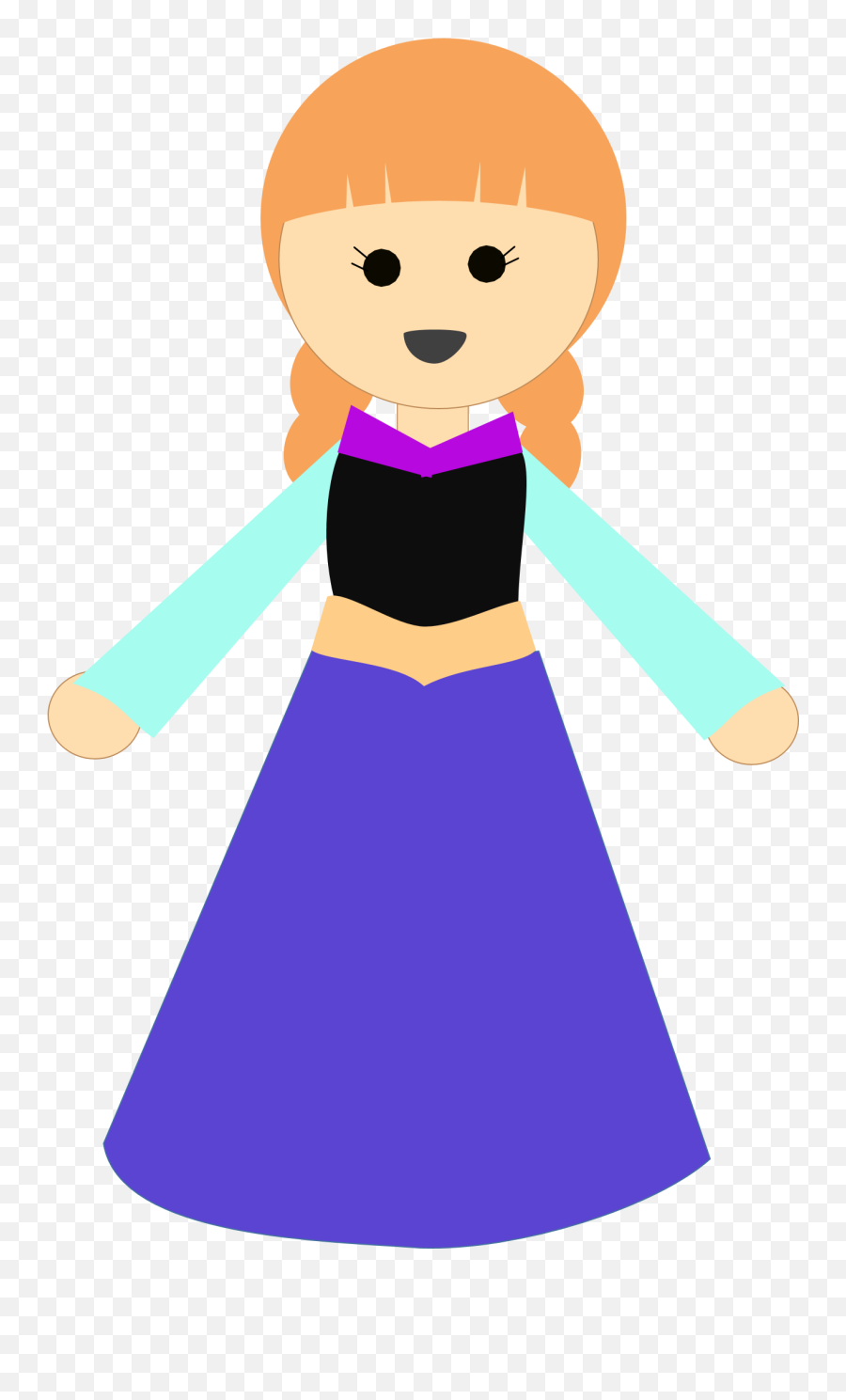 Girls Dress Cartoon Png Clipart - Full Size Clipart Long Dress Girl Clipart Emoji,Emotion Costumes