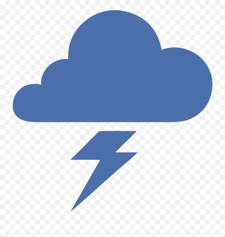 Lightning Cloud Silhouette Clipart - Vertical Emoji,Cloud With Lightning Emoji