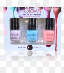 Iglow Nail Polish 3pk Shades - Periwinkle Sky Blue Coral Glow Nail Polish 3 Piece Set Emoji,Nail Polish Emoji Transparent