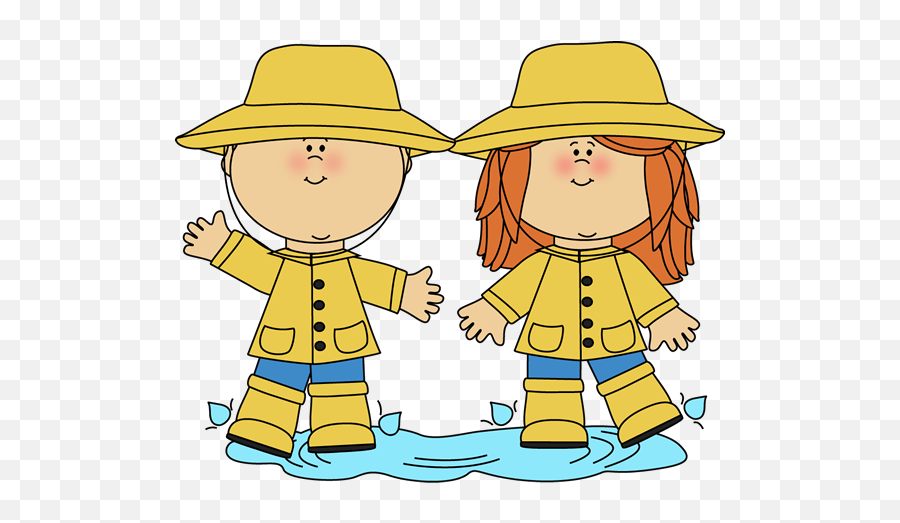 Rain Clip Art - Rain Images Kids In Puddle Clipart Emoji,Rainy Day Emoticon