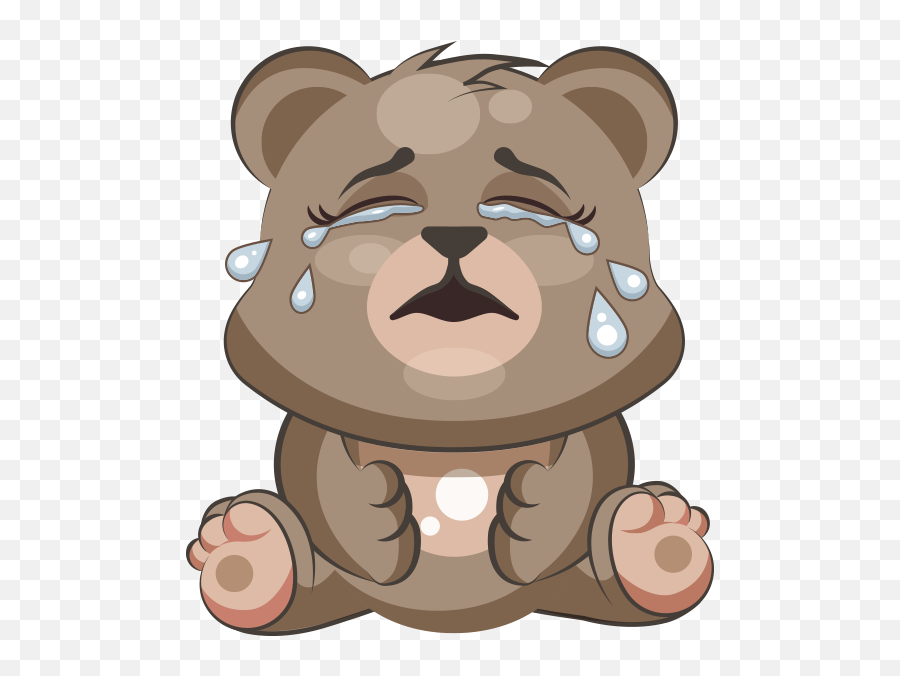 Cuddlebug Teddy Bear Emoji - Sad Cry Teddy Bear,Bear Iphone Emojis