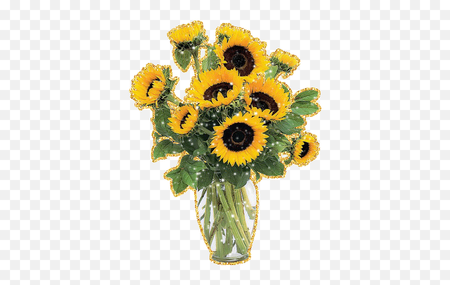 Sunflower Gifs 95 Beautiful Gif Animations For Free - Floreros De Girasoles En Vidrio Emoji,Bouget Emoji Gid